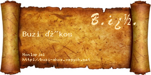 Buzi Ákos névjegykártya